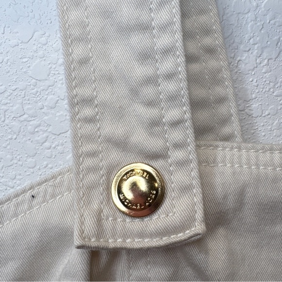 Michael Kors Cream Button Front Crop Top & Mini Skirt Set – Size L - Picture 5 of 16